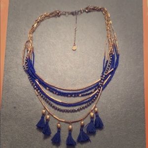 Stella and dot 6 in 1 blue and gold necklace